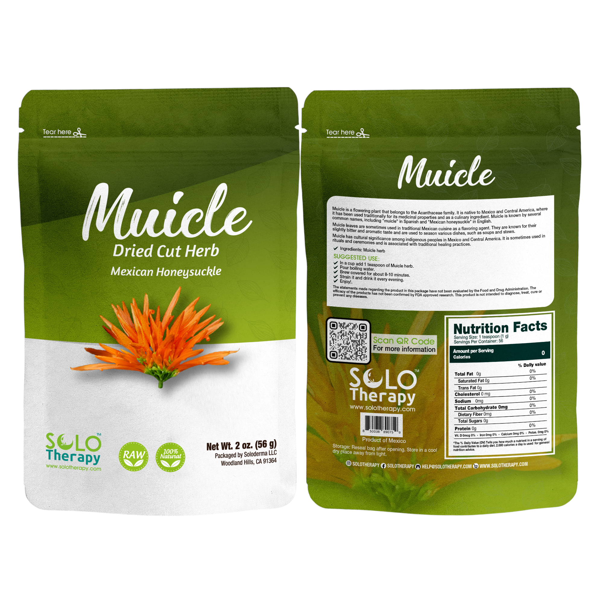 Muicle Mexican Honeysuckle Tea Packaging